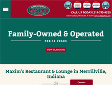 Tablet Screenshot of maximsrestaurant.com